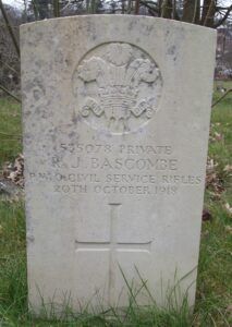 Reginald Bascombe's grave at Hollybrook Cemetery